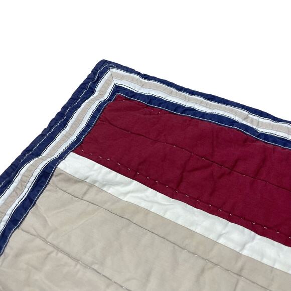 Pottery Barn Kids Quilted Boys Club Red & Tan Pillow Sham - Standard - Back Ties - Picture 2 of 10